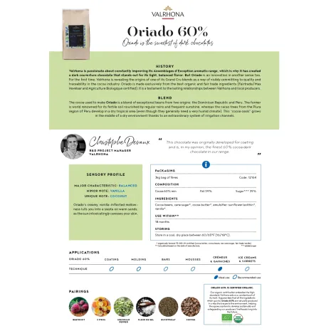 Valrhona Oriado Organic Chocolate